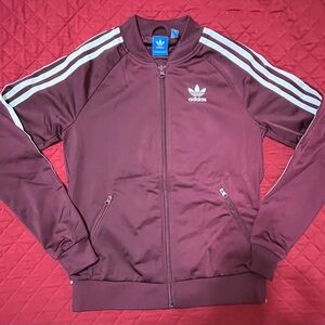 Adidas Burgundy Zip-Up Jacket